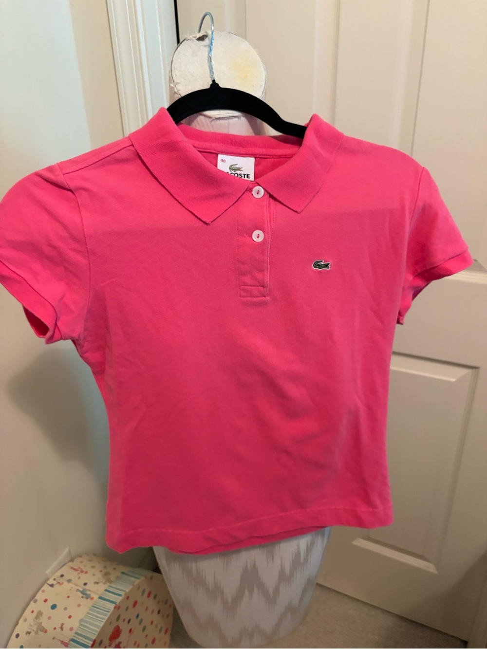 Lacoste women’s Pink Short-Sleeve Polo gently used 1-2x 40